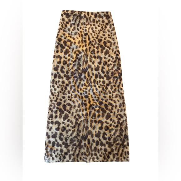 Zara Leopard Print Midi Skirt - Size Small - Picture 3 of 8